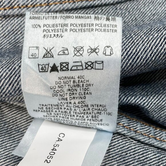 Alexander McQueen Denim Trucker Jacket Plaid Sleeves Womens 52 XL US NEW - Picture 8 of 15